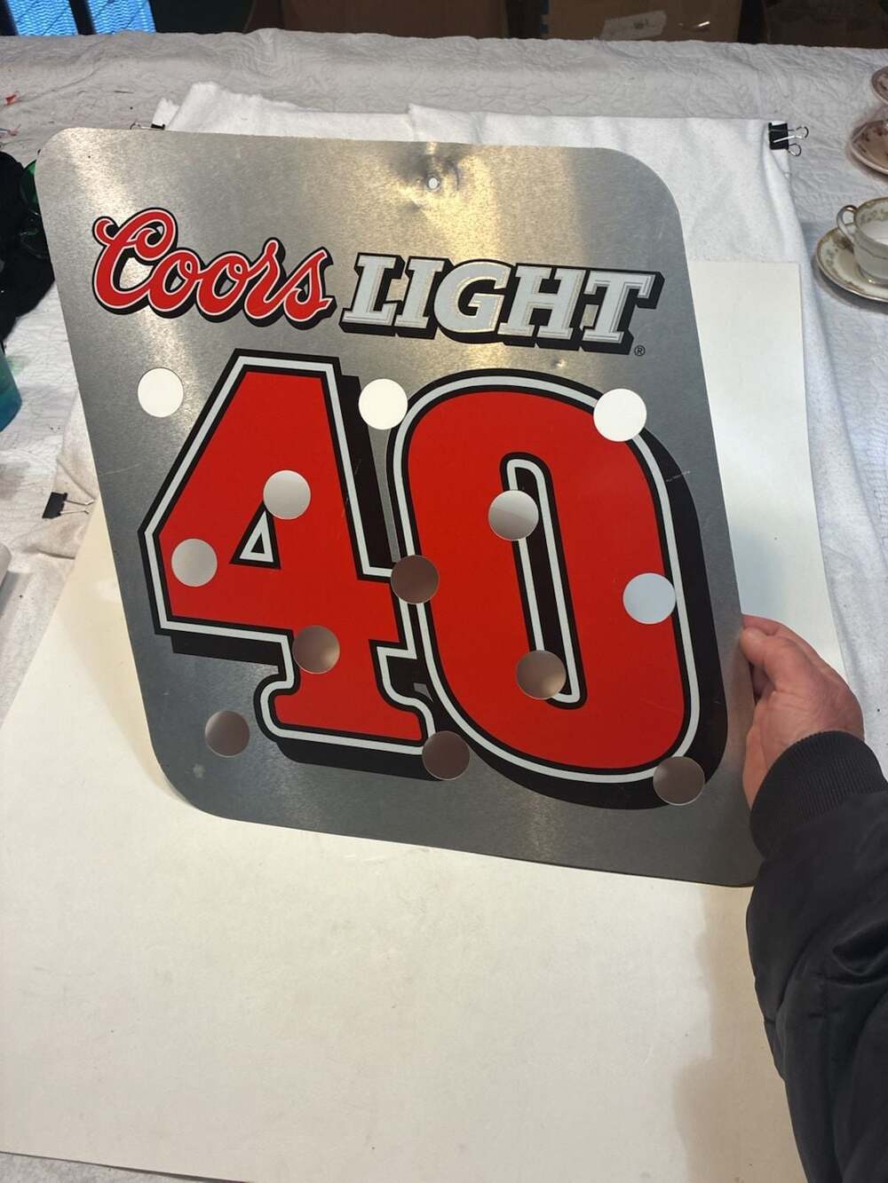 Vintage Coors Light Sterling Marlin NASCAR #40 Metal Racing Sign